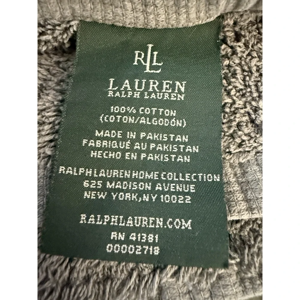 Grey Ralph Lauren Large Bath Towel Set of Two 52x31 *flaw/stain*